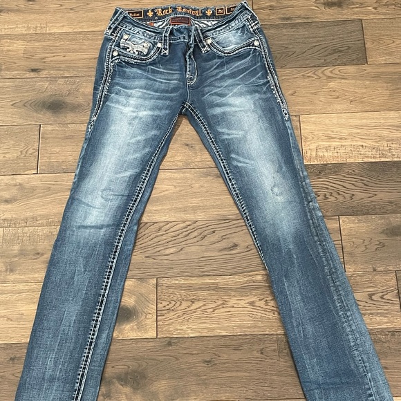 Rock Revival Jeans Womens Rock Revival 28 R 3 Inseam Straight Leg